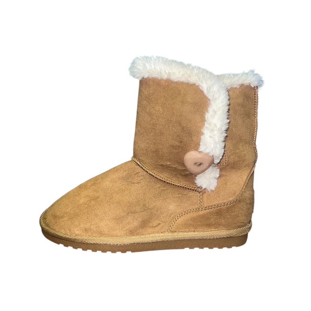 CBR Tan Suede Boots with Faux Fur Trim